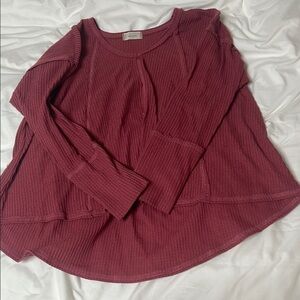 Altar'd State Red Long Sleeve Relaxed Sweatshirt